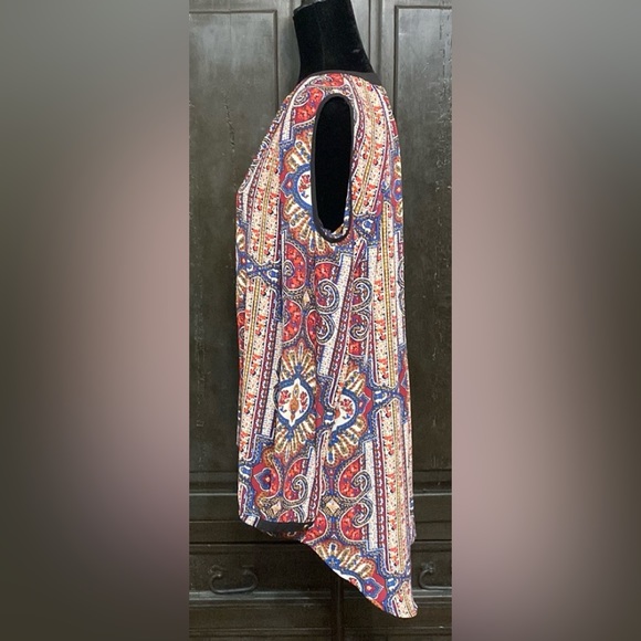 Faded Glory red/blue OS open shoulder blouse M - Picture 2 of 10